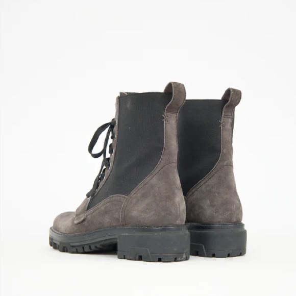Rag & Bone Shiloh Asphalt Gray Black Suede Lace Up Lug Sole Combat Boots - Picture 2 of 12